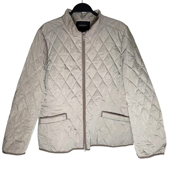Lafayette 148 Womens Lightweight Puff Quilted Jacket Double Zip Pockets Zip Cuff - Picture 1 of 8